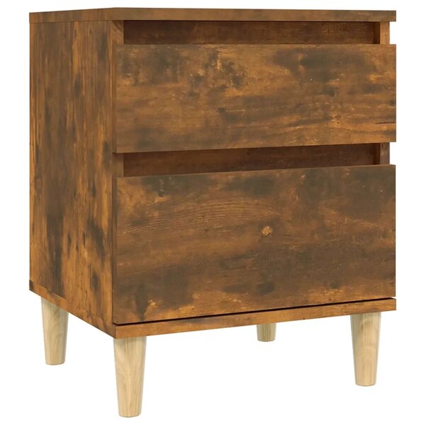 vidaXL Table de chevet Chêne fumé 40x35x50 cm