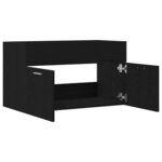 vidaXL Meuble de Lavabo de Salle de Bain Chêne noir Bois d'ingénierie