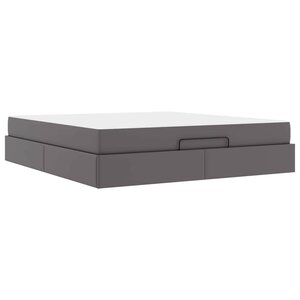 vidaXL Cadre de lit avec matelas Gris 180 x 200 cm Faux cuir