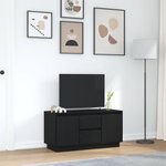 vidaXL Meuble TV avec lumières LED chêne noir 100x41x50 cm