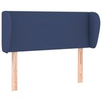 vidaXL Tête de lit avec oreilles Bleu 103x23x78/88 cm Tissu