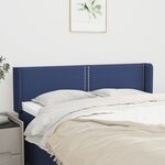 vidaXL Tête de lit avec oreilles Bleu 147x16x78/88 cm Tissu