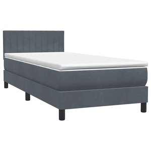 vidaXL Sommier à lattes de lit et matelas gris foncé 80x210 cm velours