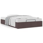 vidaXL Cadre de lit ottoman sans matelas marron foncé 120x190 cm tissu