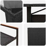 vidaXL Ensemble de salle à manger pour jardin 9 Pièces Noir Poly rotin