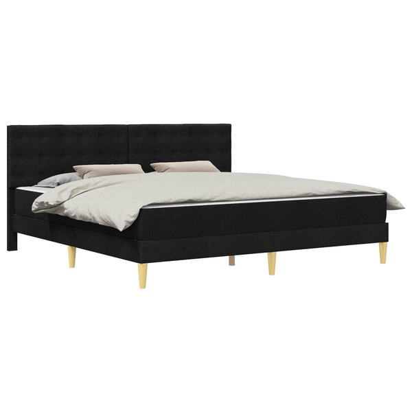 vidaXL Cadre de lit avec matelas Noir 180 x 200 cm Tissu