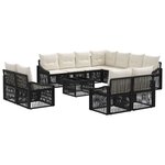 vidaXL Ensemble de canapé de jardin 12 pc Noir polyrotin
