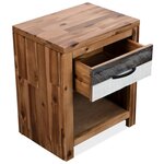 Vidaxl table de chevet  40 x 30 x 48 cm bois d'acacia massif