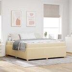 vidaXL Cadre de lit avec matelas avec matelas Crème 180 x 200 cm tissu