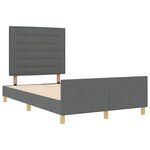 vidaXL Cadre de lit avec tête de lit Gris foncé 140 x 190 cm tissu