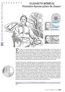 Document philatélique - Elisabeth Boselli - Première femme pilote de chasse