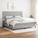 vidaXL Sommier à lattes de lit avec matelas Gris clair 200x200cm Tissu