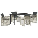vidaXL Ensemble de salle à manger pour jardin 5 Pièces Gris clair