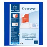 Classeur Pp Personnalisable Kreacover - 4 Anneaux En D 40mm - A4 Maxi - Bleu - X 10 - Exacompta