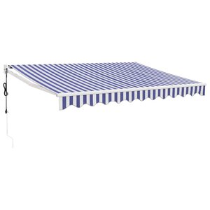 vidaXL Auvent rétractable automatique bleu et blanc 3x2 5 m