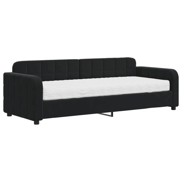 vidaXL Lit de jour avec matelas noir 80x200 cm velours