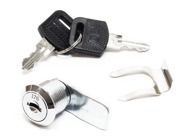 Serrure boîte aux lettres 2 clés 36x22 5x23 mm – Corps fileté 16 mm rotation 90° came meubles