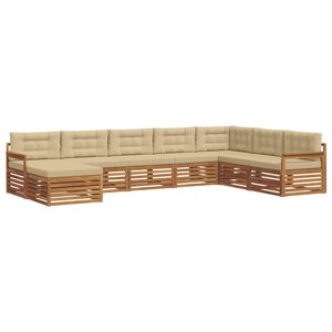 vidaXL Ensemble de canapés d'extérieur 8 Pièces Naturel et Beige