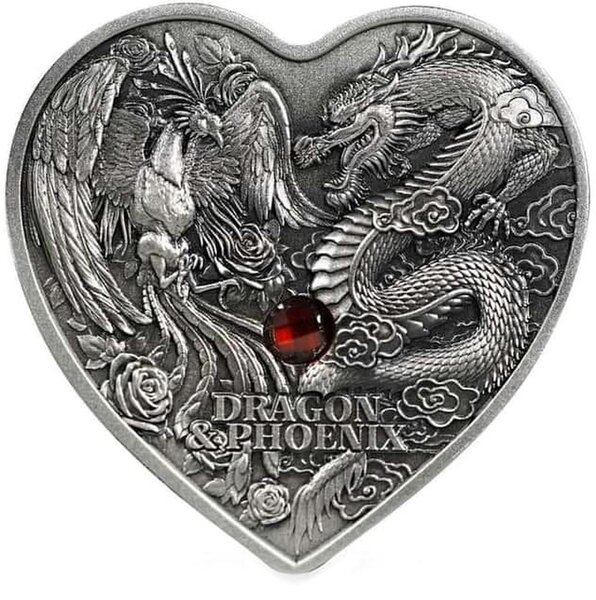 Pièce de monnaie en Argent 5000 Francs g 31.1 (1 oz) Millésime 2024 DRAGON AND PHOENIX