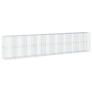 vidaXL Panier gabion avec couvercle 950x100x200 cm fer galvanisé