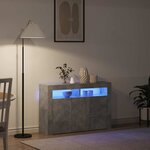 vidaXL Buffet Gris béton 116 x 30 x 75 cm Bois d'ingénierie