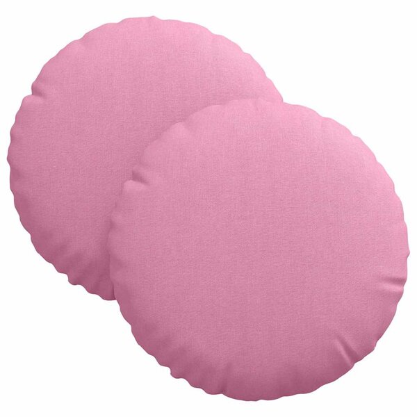 vidaXL Coussins de siège 2 Pièces Rose Ø30 x 13 cm tissu