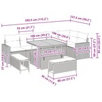 vidaXL Ensemble de canapé de jardin 9 Pièces Noir polyrotin