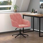vidaXL Chaise pivotante de bureau Rose Velours