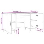 vidaXL Bureau chêne sonoma 140x50x75 cm bois d'ingénierie