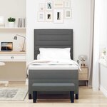 vidaXL Lit à ressorts avec matelas Gris foncé 90 x 200 cm tissu