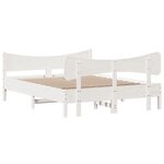 vidaXL Cadre de lit sans matelas blanc 150x200 cm bois de pin massif