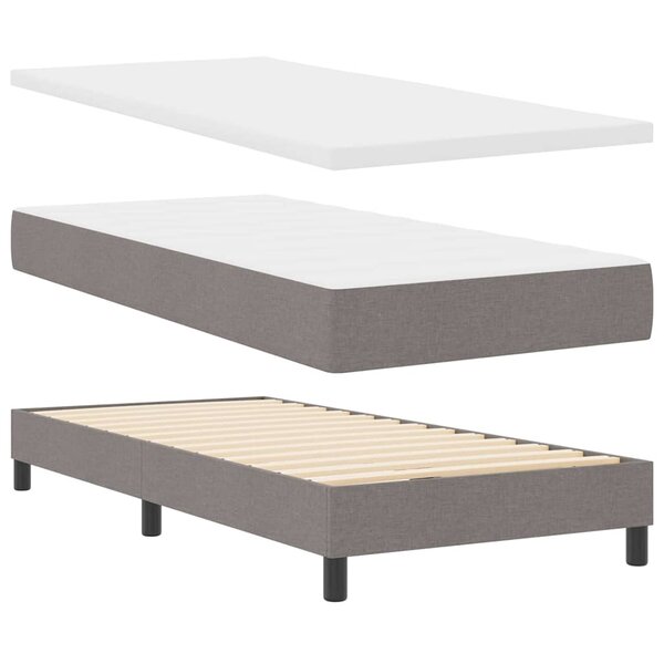 vidaXL Lit à ressorts avec matelas Taupe 80 x 200 cm tissu