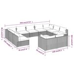 vidaXL Salon de jardin 11 Pièces avec coussins Marron Résine tressée