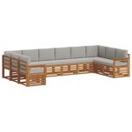 vidaXL Ensemble de canapé d'angle 10 Pièces Gris Naturel et Clair
