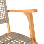 vidaXL Ensemble de bistro 3 Pièces beige résine tressée et bois d'acacia