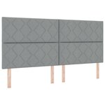 vidaXL Tête de lit LED Gris clair 200 cm tissu