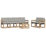 vidaXL Ensemble de canapés d'extérieur 7 pc Blanc et gris clair
