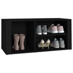 vidaXL Armoire à chaussures Noir 100x35x45 cm Bois d'ingénierie