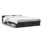 vidaXL Cadre de lit avec tiroirs sans matelas noir 150x200 cm