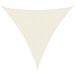 vidaXL Voile de parasol tissu oxford triangulaire 3x3x3 m crème