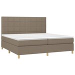 vidaXL Sommier à lattes de lit et matelas et LED Taupe 200x200cm Tissu