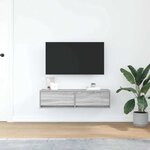 vidaXL Meuble TV Sonoma gris 100 x 31 x 25.5 cm Bois d'ingénierie