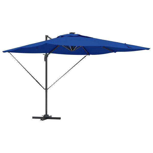 vidaXL Parasol Cantilever Roma avec des LEDs bleues – 286 x 285 x 270 cm  en aluminium.