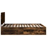 vidaXL Cadre de lit Chêne fumé 150 x 200 cm Bois de pin massif