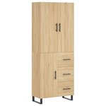 vidaXL Buffet haut Chêne sonoma 69 5x34x180 cm Bois d'ingénierie