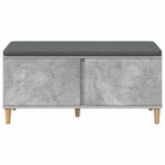 vidaXL Banc d'entrée avec coussin Gris béton 100 x 38 x 46 cm