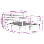 vidaXL Cadre de lit sans matelas 150x200 cm bois de pin massif