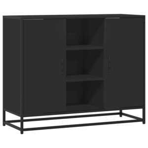 vidaXL Buffet noir 92x35x76 cm bois d’ingénierie