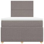 vidaXL Sommier à lattes de lit avec matelas taupe 120x190 cm tissu