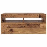 vidaXL Meuble TV avec lumières LED vieux bois bois d'ingénierie